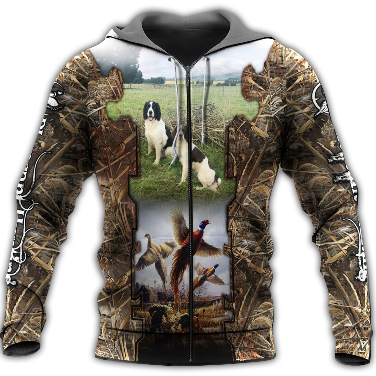 Hunting Pheasant Dog Field Hoodie For Nature Trips Casual Streetwear And Comfortable Outfits
