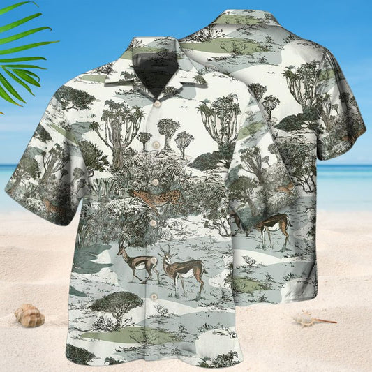 Wildlife Hunting Hawaiian Shirt For Tropical Holidays, Outdoor Gatherings, And Everyday Comfort