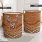 Hunting Rattan Texture Laundry Basket For Room Home Organizer