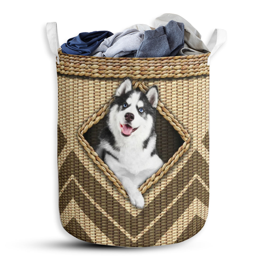 Husky Wicker Texture Hole Laundry Basket For Bathroom Bedroom Storage