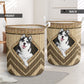 Husky Wicker Texture Hole Laundry Basket For Room Home Organizer