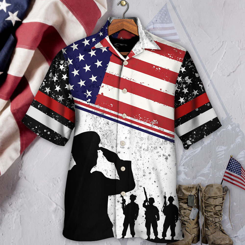 Veteran Am Dad Grandpa USA Flag Hawaiian Shirt Pattern View For Lightweight Everyday Style