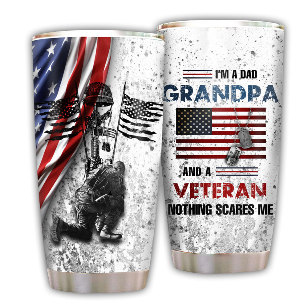 Dad Grandpa Veteran Nice 20 Oz Tumbler For Coffee Travel And Daily Drinks