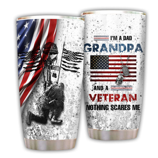 Dad Grandpa Veteran Nice 20 Oz Tumbler For Coffee Travel And Daily Drinks