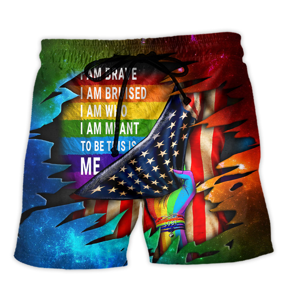 Rainbow Pride Beach Shorts For Warm Weather Outings And Leisure And Relaxation