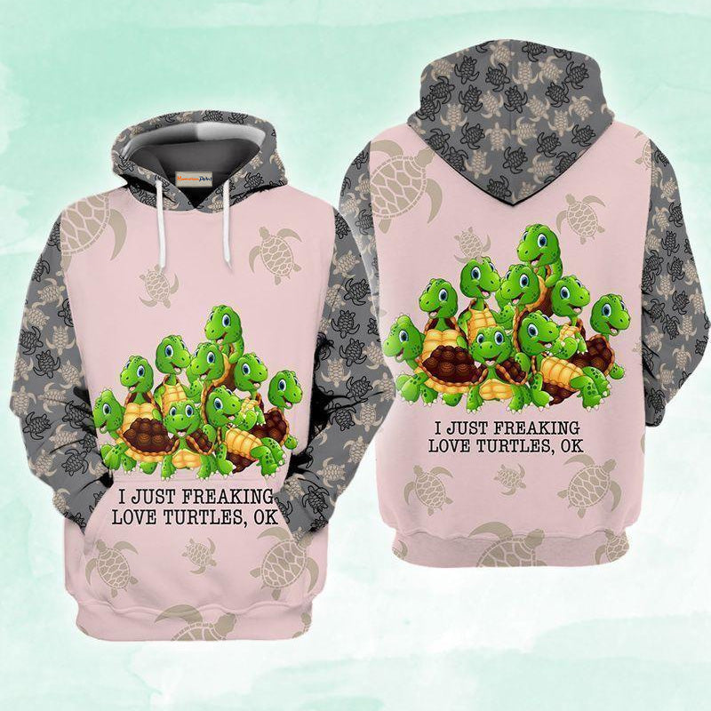 Just Love Turtles Hoodie For Casual Streetwear Travel And Everyday Comfort
