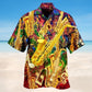 Confident Music Pattern Hawaiian Shirt For Summer Festivals Beach Parties And Relaxed Vacation Style