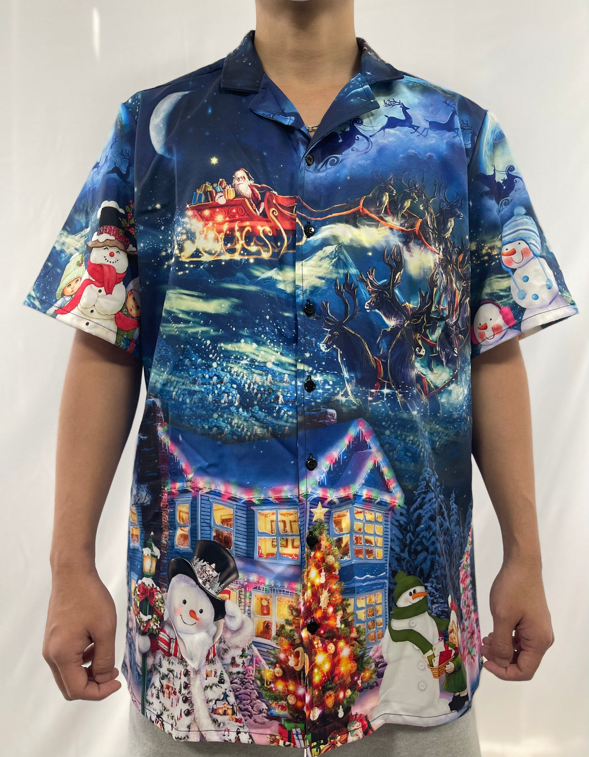 Festive Christmas Family Light Hawaiian Shirt For Poolside Relaxation And Sunny Getaways
