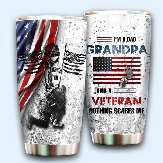 Dad Grandpa Veteran 20 Oz Tumbler For Coffee Travel And Daily Drinks