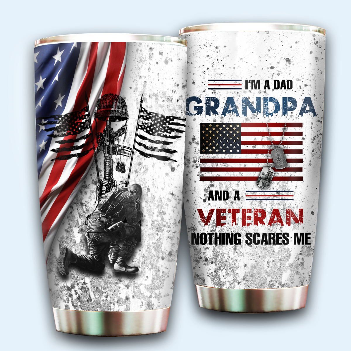 Dad Grandpa Veteran Nice 20 Oz Tumbler For Coffee Travel And Daily Drinks