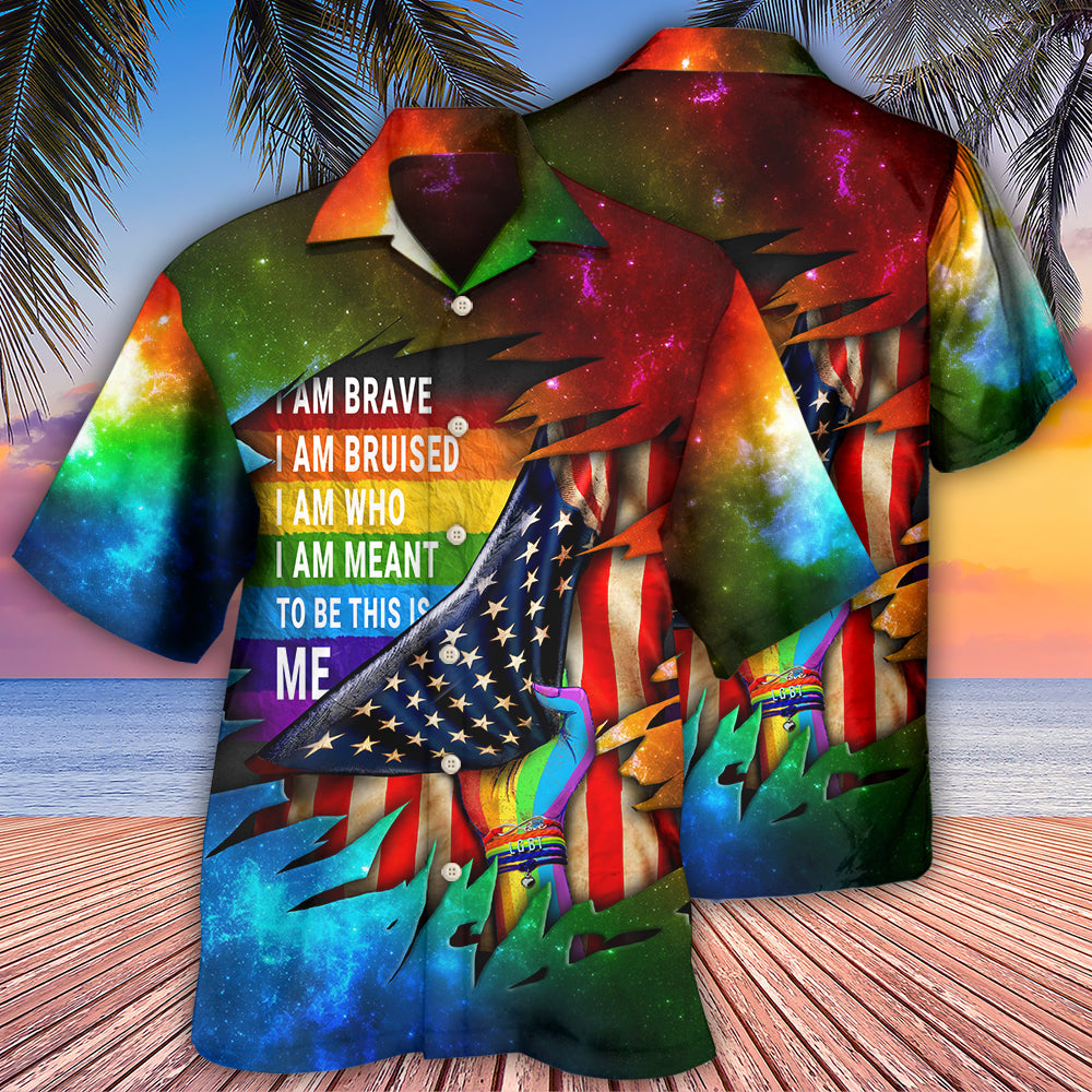Rainbow Pride Courage Hawaiian Shirt For Island Vacations, Resort Wear, And Relaxed Seasonal Style