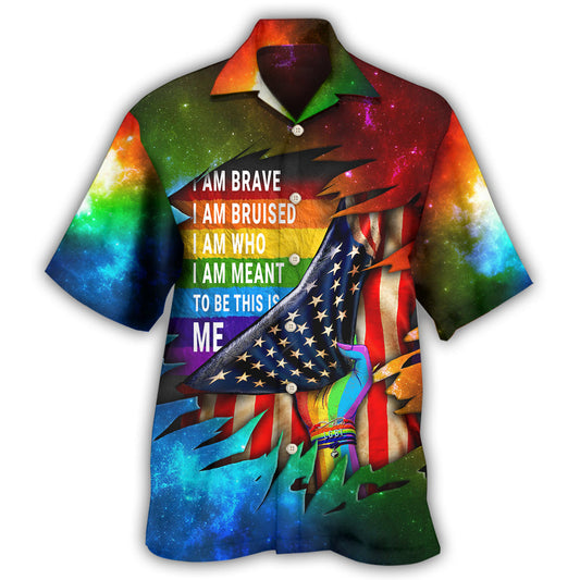 Rainbow Pride Courage Hawaiian Shirt For Island Vacations, Resort Wear, And Relaxed Seasonal Style
