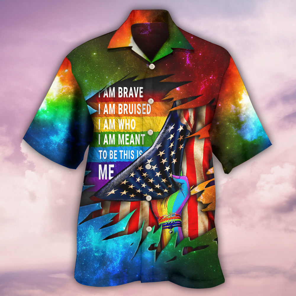 Rainbow Pride Courage Hawaiian Shirt For Island Vacations, Resort Wear, And Relaxed Seasonal Style