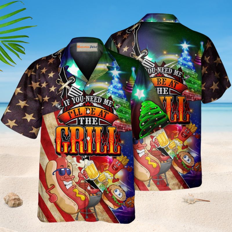 Grill Christmas Hawaiian Shirt For Tropical Holidays, Outdoor Gatherings, And Everyday Comfort