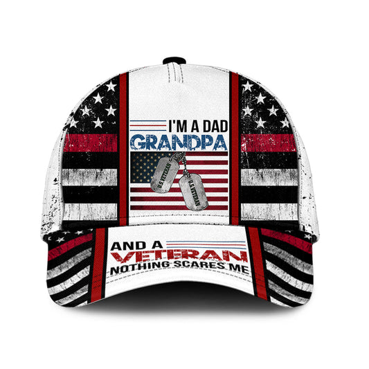 Dad Grandpa Veteran Nothing Scares Me Classic Cap For Relaxed Daily Style Vacations And Festival Wear