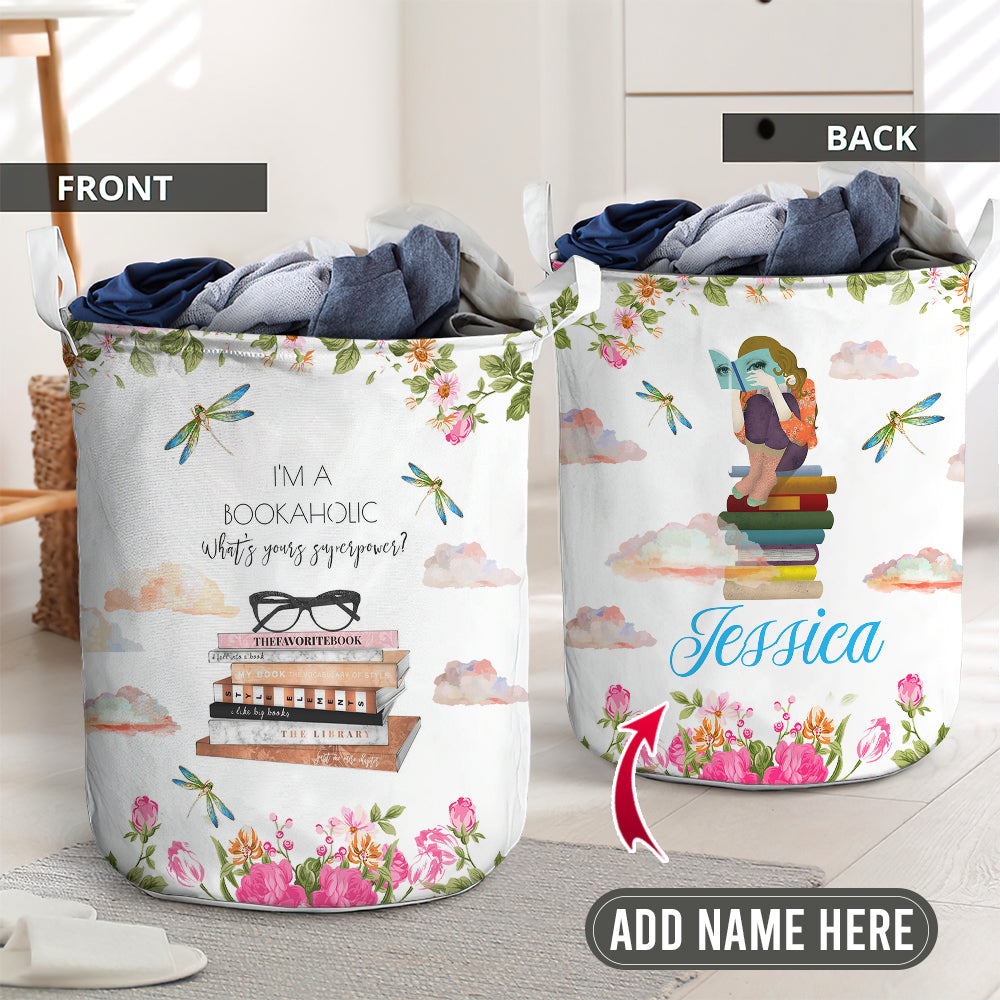 I'm A Bookaholic Laundry Basket For Bathroom Bedroom Storage