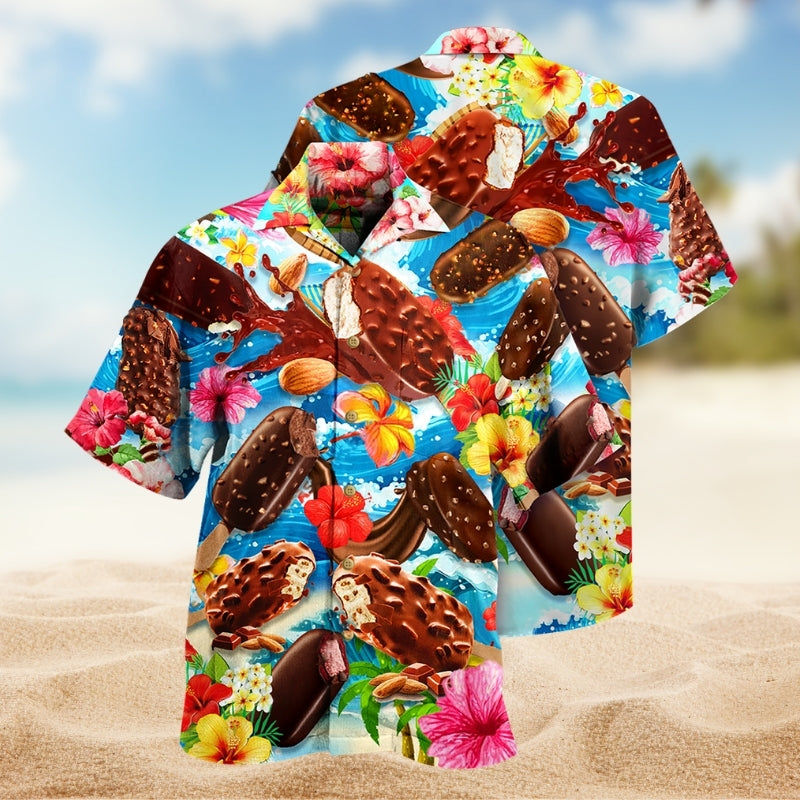 Ice Cream Hawaiian Shirt For Tropical Holidays, Outdoor Gatherings, And Everyday Comfort