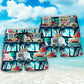 Ice Cream Truck Hot Summer Fun Beach Shorts Artwork Detail For Tropical Travel And Everyday Wear