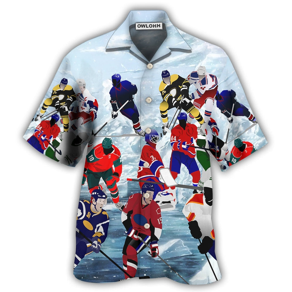 Ice Hockey Hawaiian Shirt For Beach Parties Vacation Travel And Relaxed Casual Style