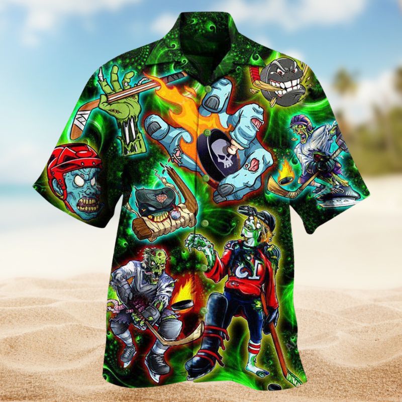 Ice Hockey Shut Hole Hawaiian Shirt For Tropical Holidays, Outdoor Gatherings, And Everyday Comfort