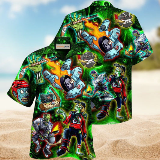 Ice Hockey Shut Hole Hawaiian Shirt For Tropical Holidays, Outdoor Gatherings, And Everyday Comfort