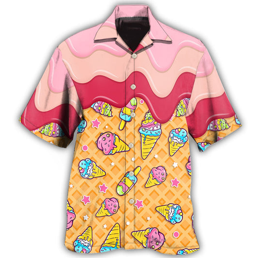 Ice Cream Fresh Roses Sweet Hawaiian Shirt For Beach Days, Summer Outings, And Thoughtful Gift Giving