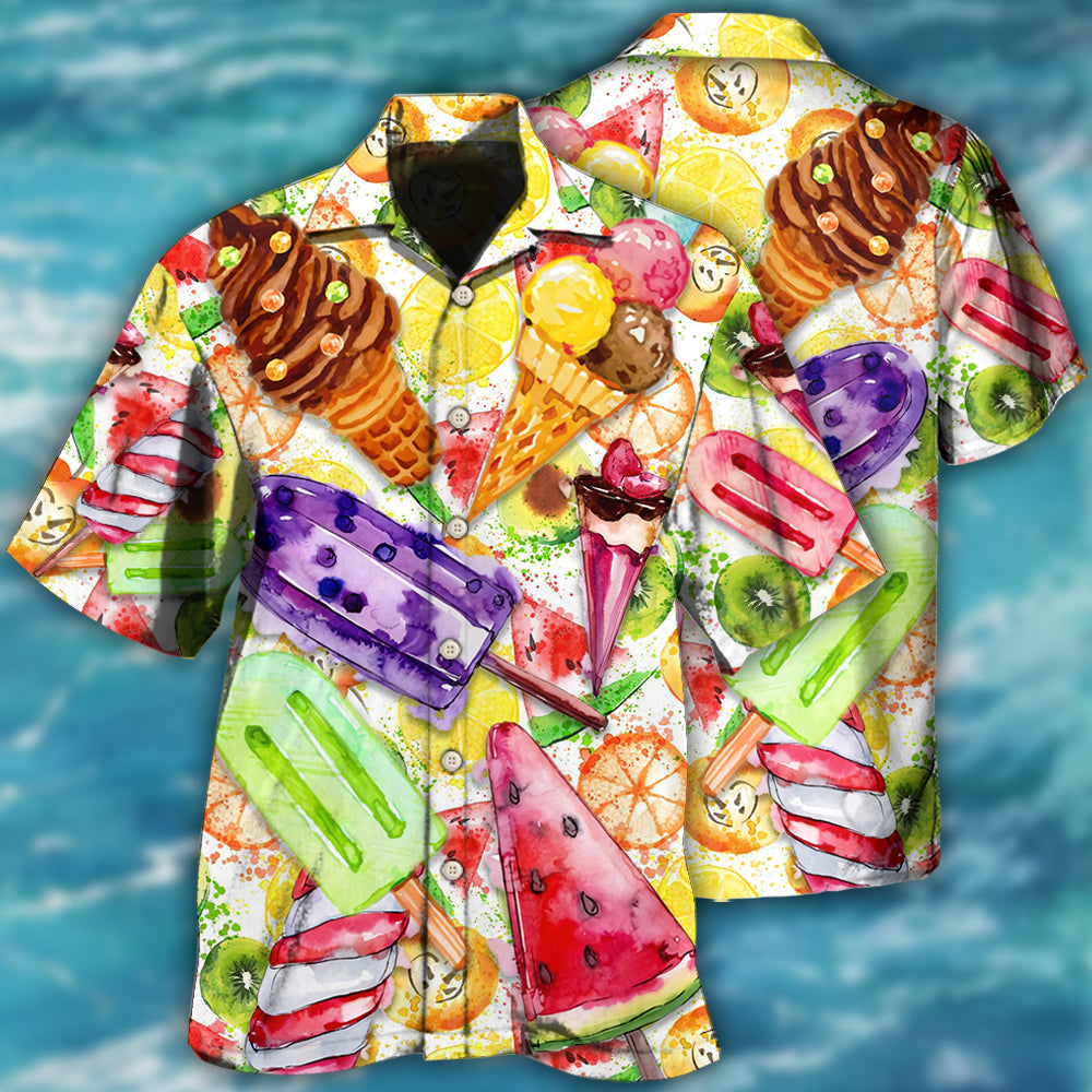 Colorful Ice Cream Hawaiian Shirt For Beach Days, Summer Outings, And Thoughtful Gift Giving