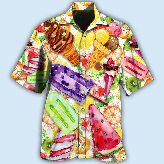 Colorful Ice Cream Hawaiian Shirt For Beach Days, Summer Outings, And Thoughtful Gift Giving