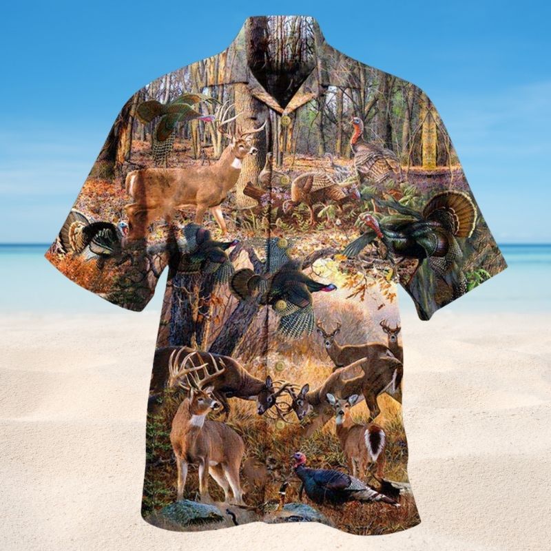 Wild Bird Hunting Theme Hawaiian Shirt For Beach Travel Outdoor Events And Relaxed Warm Weather Wear