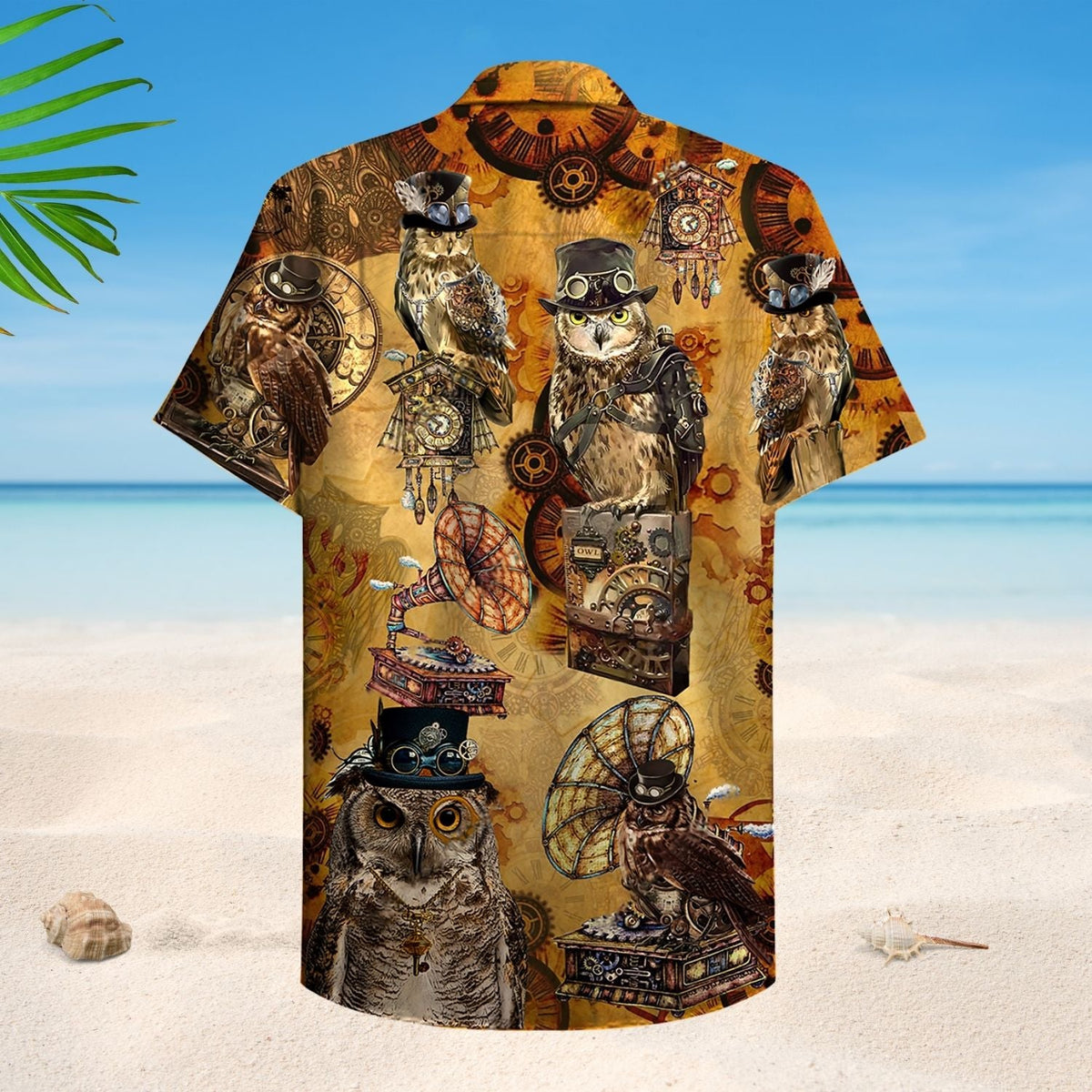 Vintage Owl Wisdom Hawaiian Shirt For Vacation Days And Relaxed Coastal Outings