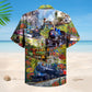 Train Spring Hill Scenic Hawaiian Shirt Pattern View For Relaxed Warm Weather Outfits