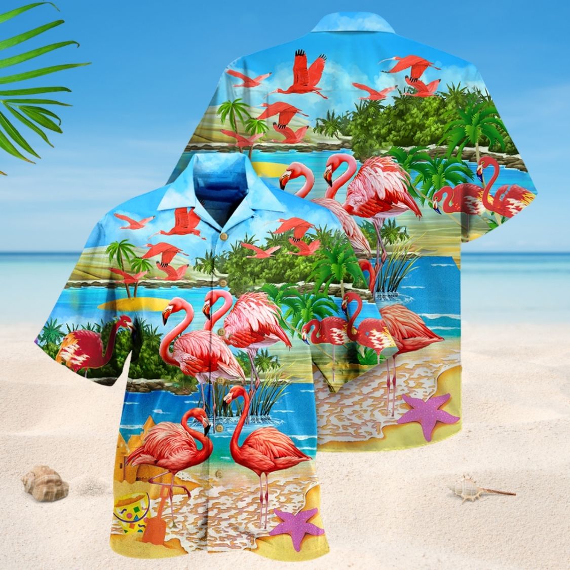 Tropical Flamingo Summer Hawaiian Shirt Artwork View For Coastal Escapes And Resort Style