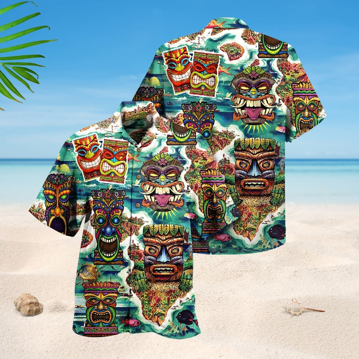 Aloha Tiki Hawaiian Shirt Artwork Detail For Resort Trips And Outdoor Activities