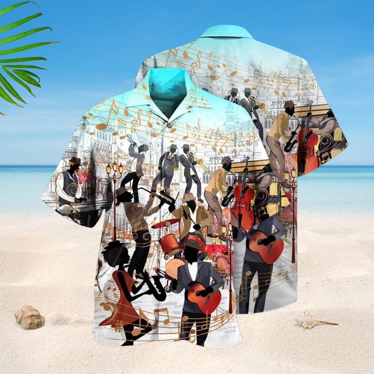 Jazz Music Hawaiian Shirt For Summer Vacation And Beach Travel