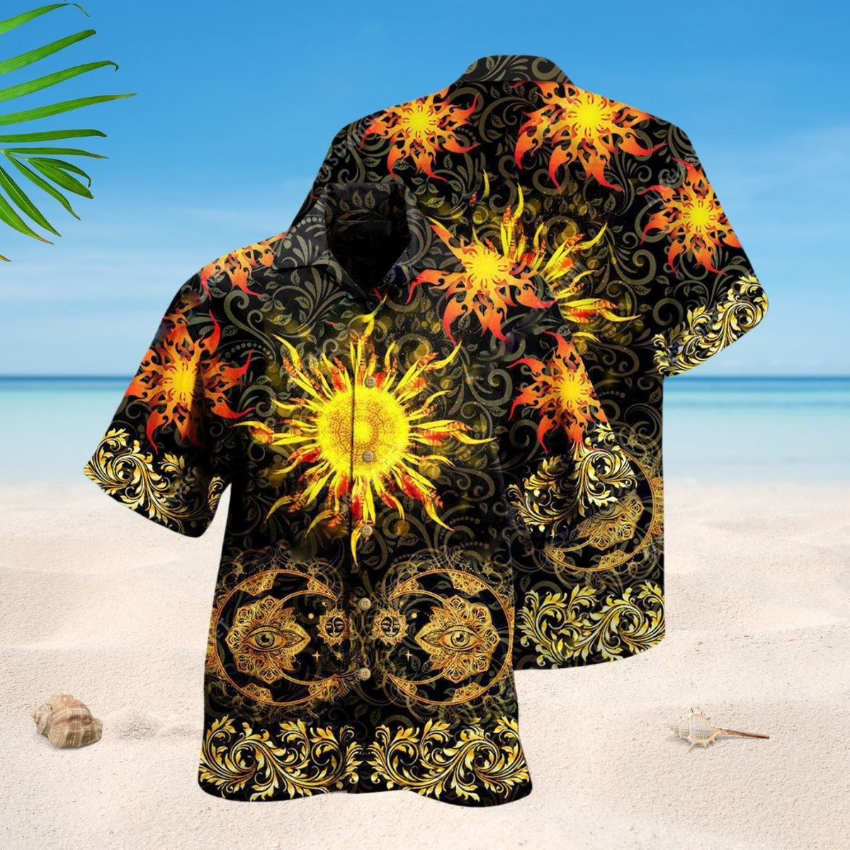 Mandala Sun Inspirational Hawaiian Shirt Artwork Detail For Tropical Trips And Casual Outings