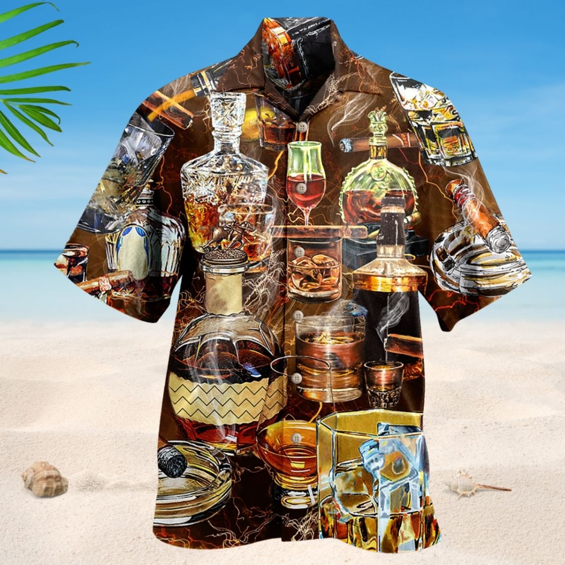 Happiness Whisky Fun Hawaiian Shirt Design View For Resort Travel And Thoughtful Gifting