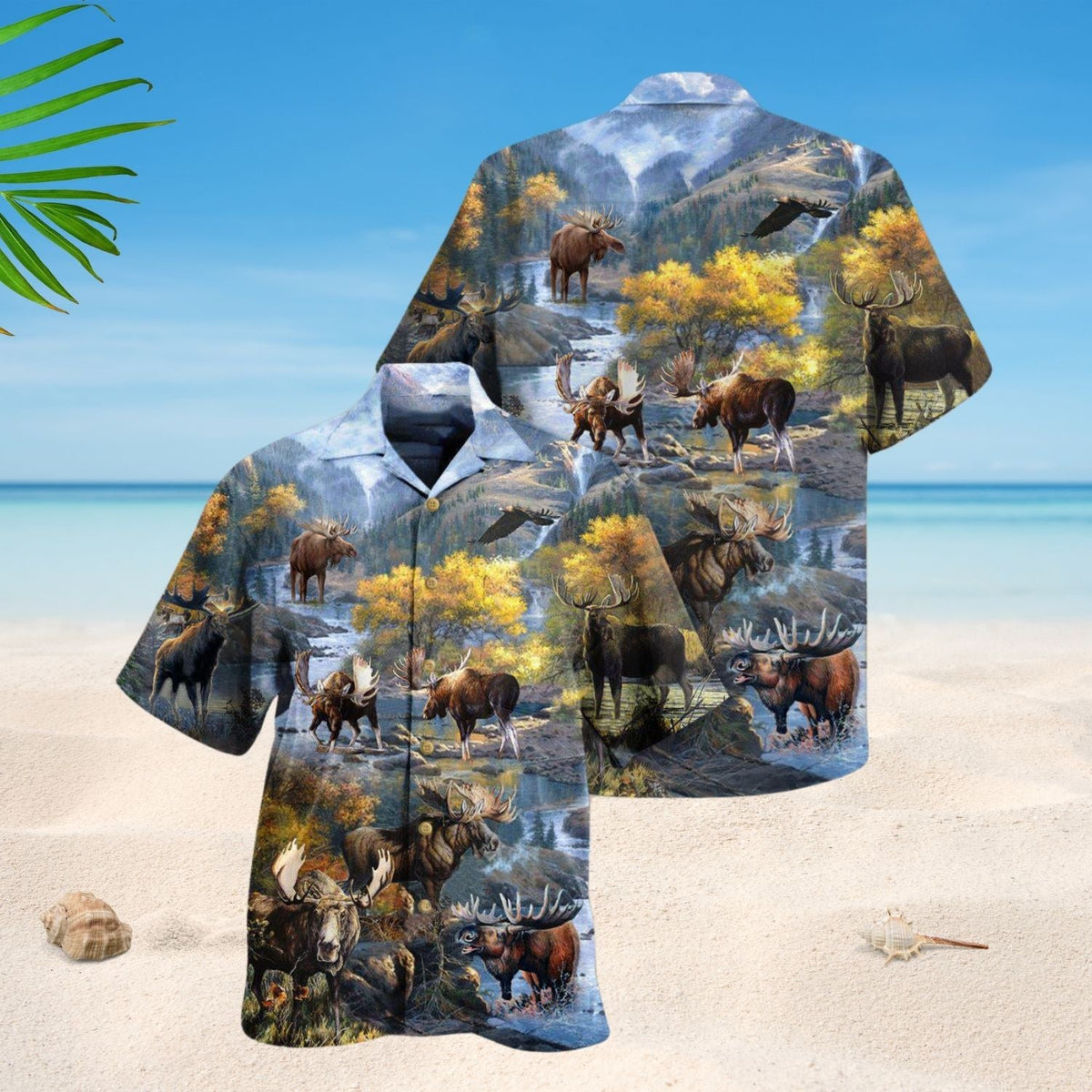 Elk Wildlife Beautiful Country Hawaiian Shirt Design View For Resort Travel And Thoughtful Gifting