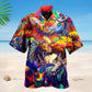 Colorful Watercolor Moose Hawaiian Shirt Pattern View For Lightweight Everyday Style