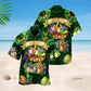 Happy Funny Easter Bunny Hawaiian Shirt Pattern Detail For Vacation Travel And Daily Wear