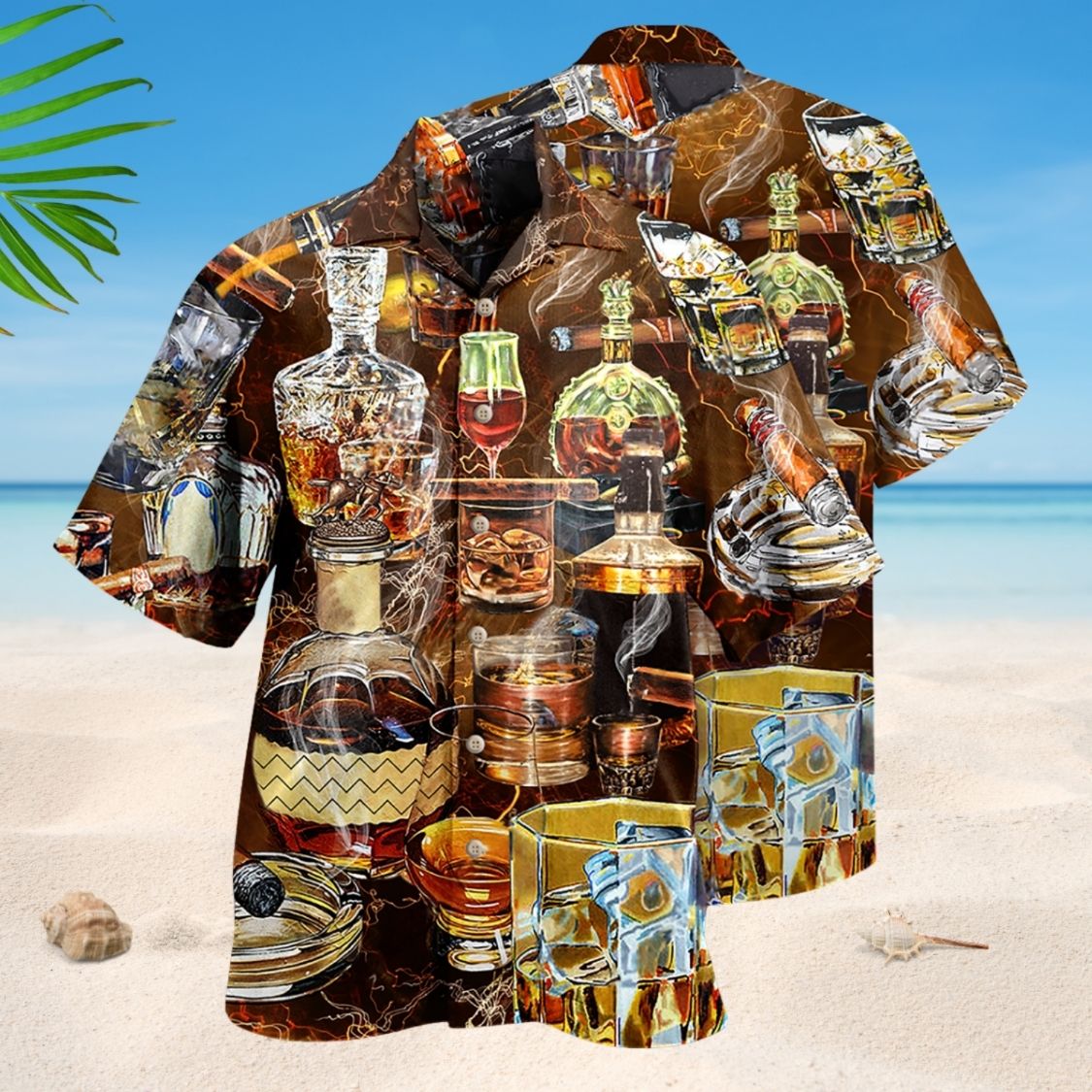 Happiness Whisky Fun Hawaiian Shirt For Vacation Days And Relaxed Coastal Outings