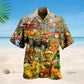Halloween Pumpkin Smiling Hawaiian Shirt For Beach Parties And Weekend Getaways
