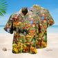 Halloween Pumpkin Smiling Hawaiian Shirt Pattern Detail For Vacation Travel And Daily Wear