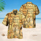 Retro Saxophone Golden Music Hawaiian Shirt For Summer Vacation And Beach Travel