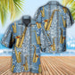 Saxophone Denim Music Notes Hawaiian Shirt Design View For Resort Travel And Thoughtful Gifting