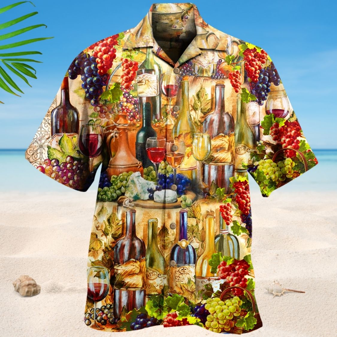 Give Sip Wine Hawaiian Shirt Pattern View For Relaxed Warm Weather Outfits