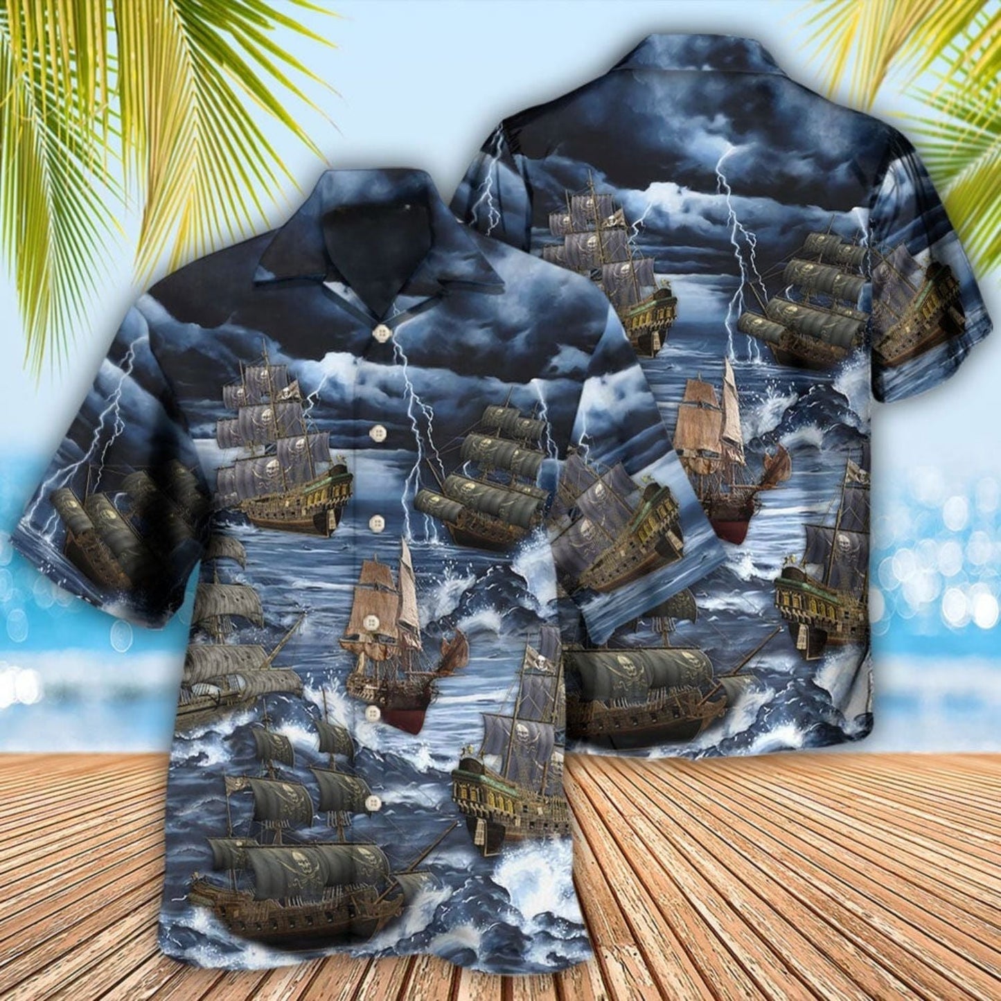 Sailing Storm Thunder Hawaiian Shirt For Summer Vacation And Beach Travel