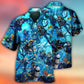 Diving Ocean Adventure Graphic Hawaiian Shirt Fabric Pattern Detail For Island Holidays