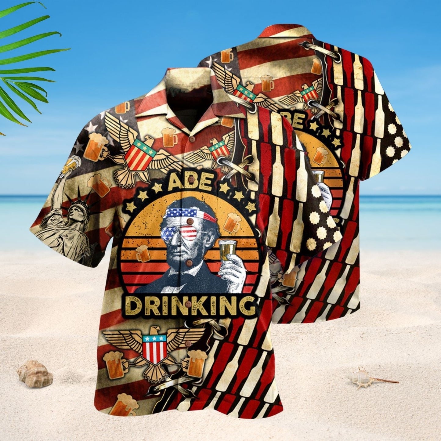 American Bold Patriotism Hawaiian Shirt For Tropical Holidays, Outdoor Gatherings, And Everyday Comfort