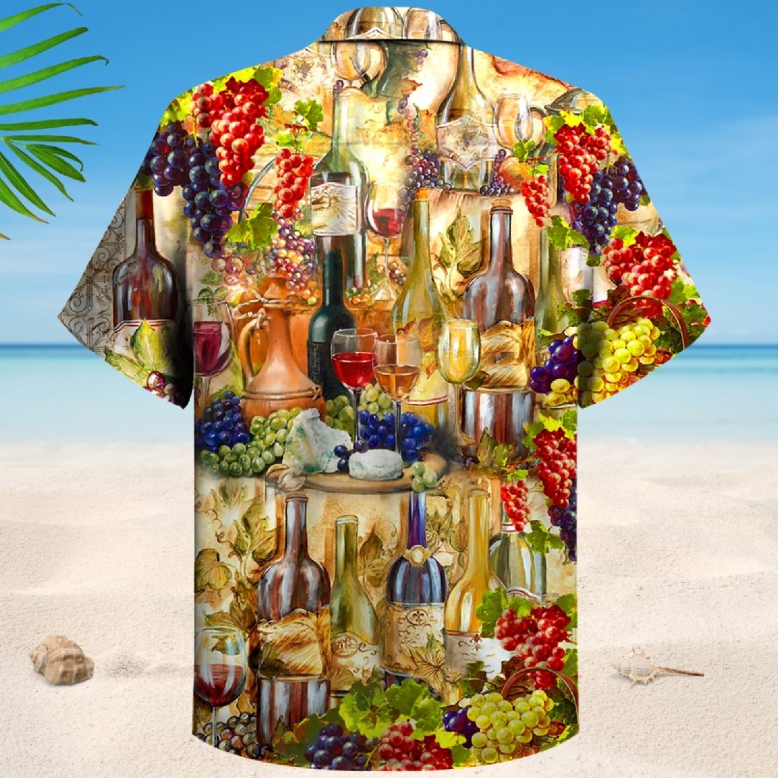 Give Sip Wine Hawaiian Shirt Artwork Detail For Resort Trips And Outdoor Activities