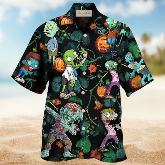 Tropical Zombie Halloween Pumpkin Scary Hawaiian Shirt For Poolside Relaxation And Sunny Getaways